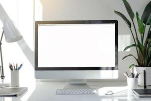 Computer Mockup with    Background photo