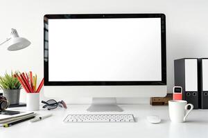 Computer Mockup with   Background photo