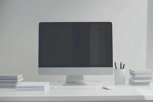 Stylish Computer Mockup with   Professional Background photo
