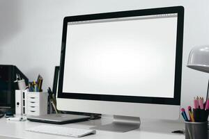 Computer Mockup with    Background photo