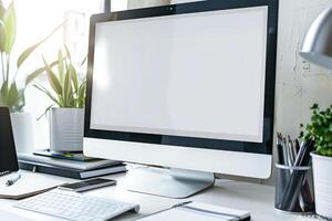 Professional Computer Mockup with   Background photo