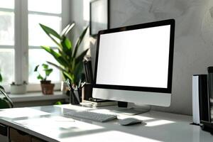 Computer Mockup with    Background photo