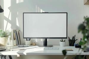 Computer Mockup with    Background photo