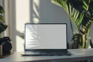 Laptop Mockup with   Background photo