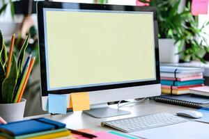 Professional Computer Mockup with   Background photo
