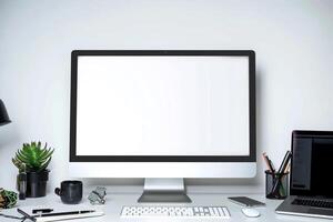 and  Computer Mockup with  Background for  and Professional Display photo
