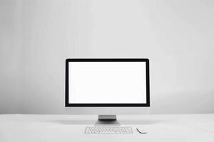 High Tech Desktop Computer Mockup with  Background photo