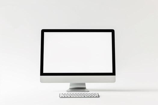 Desktop Computer Mockup with  Surface and Background photo