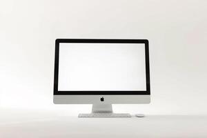 Desktop Computer Mockup with  Surface Background photo