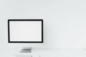 High Tech Desktop Computer Mockup with  Background photo