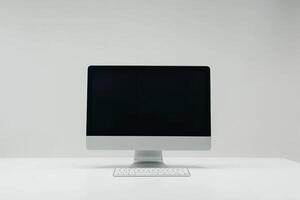 High Tech Desktop Computer Mockup with Sophisticated Background photo