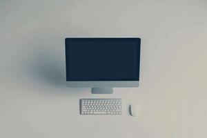 Professional Desktop Computer Mockup with  and  Background photo
