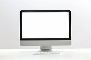 Desktop Computer Mockup with Stylish  Background photo