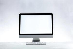 High Tech Desktop Computer Mockup with Stylish  Background photo