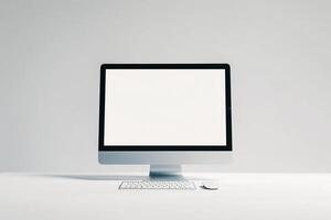 ist Desktop Computer Mockup with  Tech Background photo