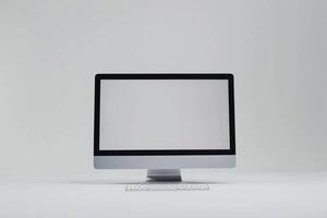 Professional Desktop Computer Mockup with  Surface Background photo