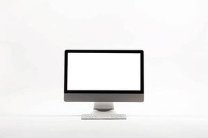 High Tech Desktop Computer Mockup with   Background photo