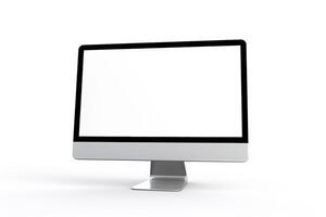 Desktop Computer Mockup with  Tech Background photo