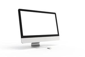 High Tech Desktop Computer Mockup with   Background photo