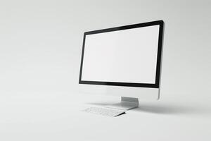 High Tech Desktop Computer Mockup with   Background photo