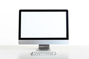 High Tech Desktop Computer Mockup with   Background photo