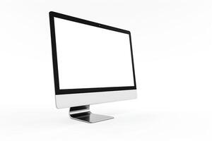 Desktop Computer Mockup with High Tech Stylish Background photo