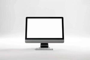 Stylish Desktop Computer Mockup with Professional Tech Background photo