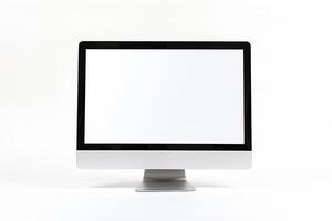 Professional Desktop Computer Mockup with High Tech  Background photo