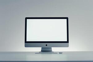 Stylish Desktop Computer Mockup with High Tech  Background photo
