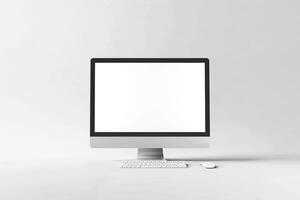 High Tech Desktop Computer Mockup with   Background photo
