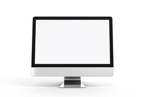 Desktop Computer Mockup with High Tech  Background photo