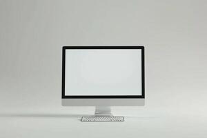 Stylish Desktop Computer Mockup with Professional High Tech Background photo