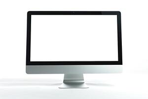 Desktop Computer Mockup with  High Tech  Background photo