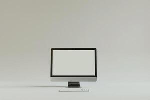 Desktop Computer Mockup with   Tech Background photo