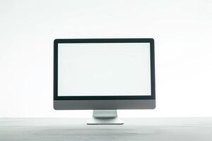 Stylish Desktop Computer Mockup with Professional Tech Background photo