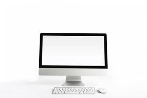 High Tech Desktop Computer Mockup with   Background photo