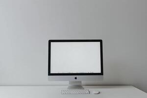 High Tech Desktop Computer Mockup with   Background photo
