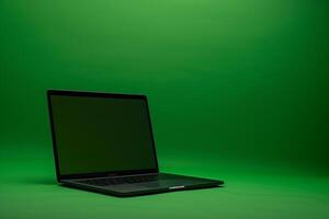Laptop Mockup with  White Workspace Background photo