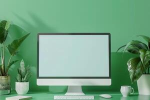 Computer Monitor Mockup Screen with  Design photo