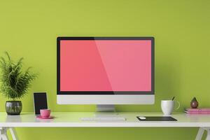Next gen Computer Monitor Mockup Screen with Background photo
