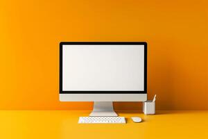 High tech Computer Monitor Mockup Screen with  Background photo