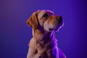 Dog Sitting Gracefully in a Serene and Tranquil Background with Natural Elements Background photo