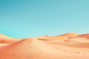 Sand Dunes Under a Blue Desert Sky with Distant Mountains for Exploration graphy Background photo