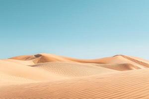 Sand Dunes Under a Blue Desert Sky with Distant Mountains for Scenic Desert Exploration graphy Background photo