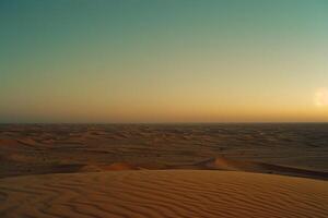 Immense Desert Dunes Stretching Across the Horizon with a   Sky for Remote graphy Background photo