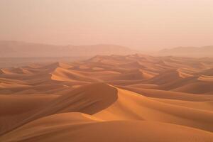 Vast Desert Dunes Extending to the Horizon with a  Sky for Travel Exploration graphy Background photo