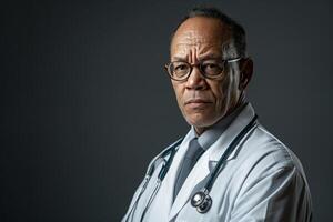 Physician with Serious Expression Background photo