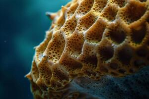 The Texture of a Sea Sponge with Porous Surface Background photo