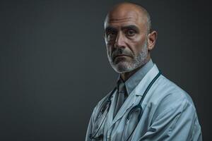 Physician with Serious Expression Background photo