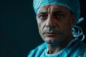 Surgeon in Scrubs Ready for Surgery  Background photo
